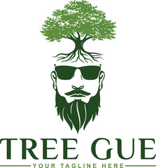 Obraz premium Tree Gue Barber Vector Logo Design for download your company