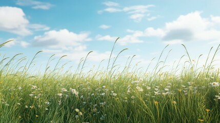 A meadow filled with tall