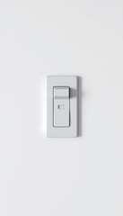 Close-up of Light Switch on White Wall