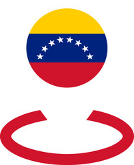 Obraz premium Location Icon of Venezuela Flag