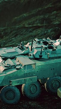 old military vehicle in Afghanistan mountains