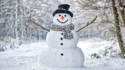 The Joyful Snowman Scene