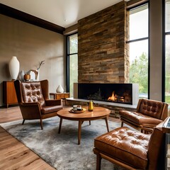 Fototapeta premium Interior of Clean and Bright Modern Living Room