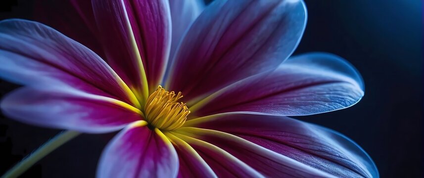 A macro view of a flower petals veins resembling abstract art