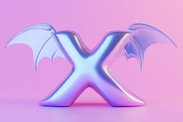 Obraz premium The letter X is made of two wings, one on each side
