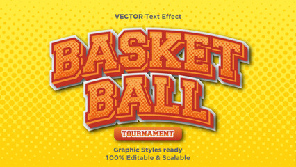 editable text effect with the dummy text basketball include halftone color in graphic styles