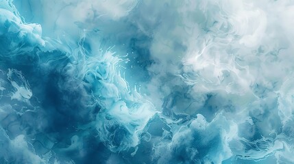 Abstract grunge-style wall texture in shades of blue and turquoise with decorative plaster.