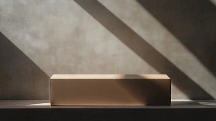Elegant Empty Cardboard Box Display Against a Textured Wall
