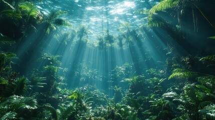 Obraz premium natural transpiration photosynthesis environment showcasing ecosystems dependent on plant processes selective focus ecological balance futuristic Overlay urban greenery backdrop