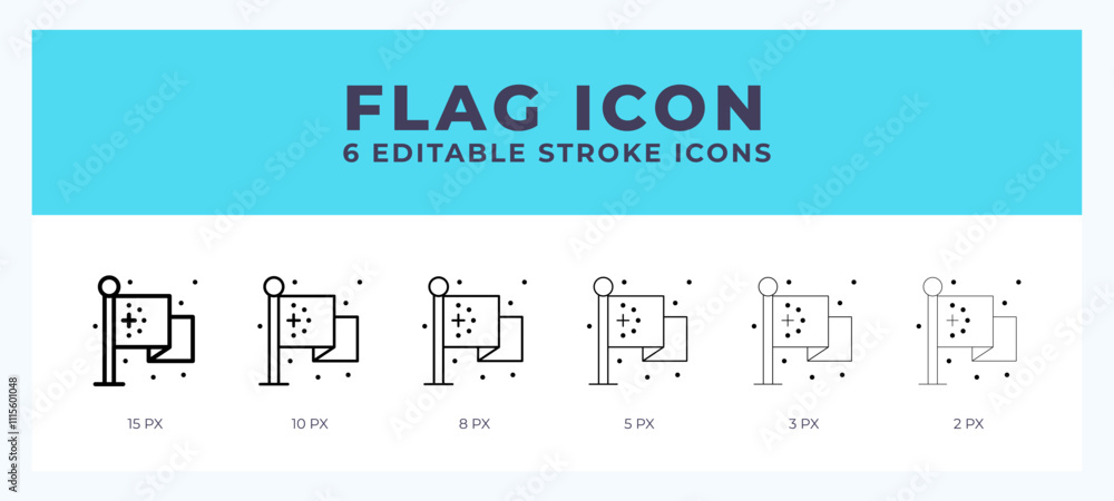 Poster flag vector icon for web and app. editable stroke vector illustration