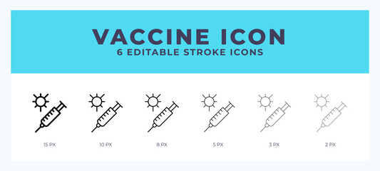 Vaccine vector icon. With different stroke vector illustration.