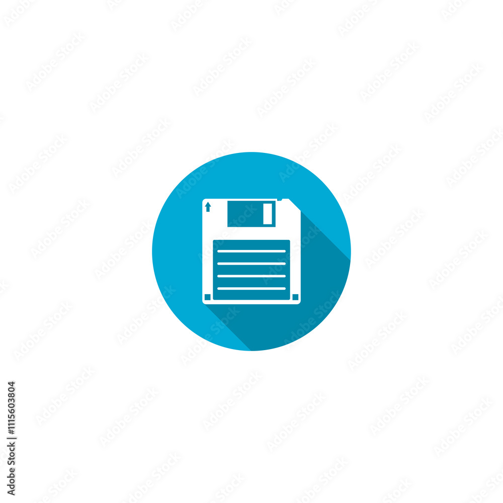 Poster floppy disk save button icon isolated on transparent background