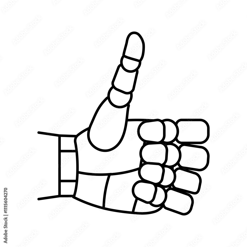 Aufkleber thumb up robot hand gesture line icon vector. thumb up robot hand gesture sign. isolated contour sym