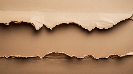 Brown paper texture background with  jagged edges ,  cardboard surface from a paper box for packing