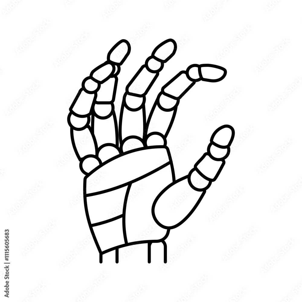 Poster hold robot hand gesture line icon vector. hold robot hand gesture sign. isolated contour symbol blac