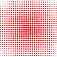 Abstract halftone circular decorative red dotted on white background