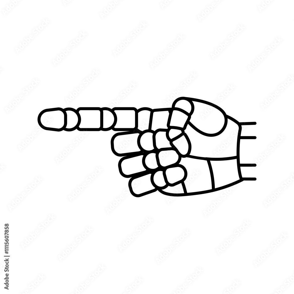 Poster pointer robot hand gesture line icon vector. pointer robot hand gesture sign. isolated contour symbo