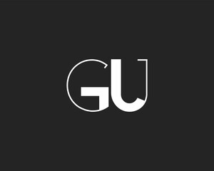 creative letter GU logo design template