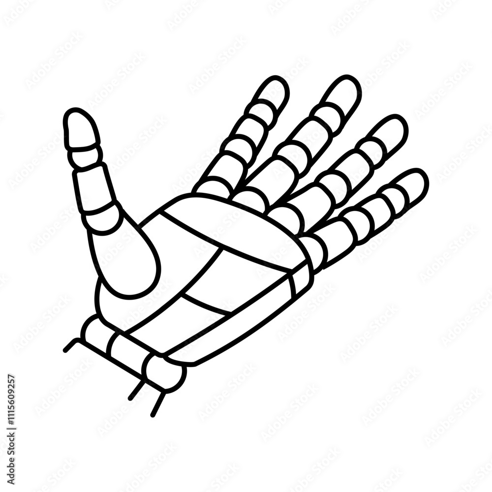 Aufkleber help robot hand gesture line icon vector. help robot hand gesture sign. isolated contour symbol blac