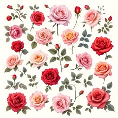 Obraz premium Pink and red roses