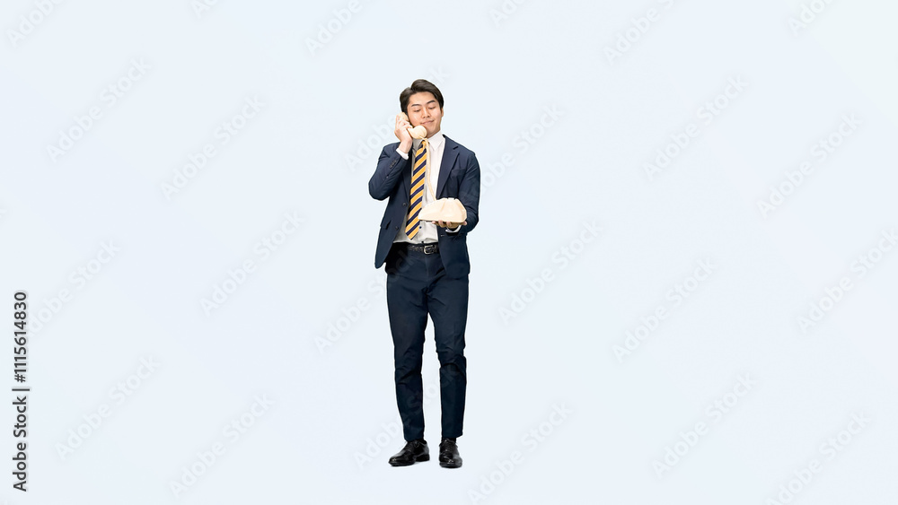 Fototapete 通話、ダンス、踊る、ビジネスマン、男性、電話、ビジネスパーソン、営業、オフィス、全身、切り抜き、コピースペース、日本人、仕事、セールス、問い合わせ、苦情、クレーム、殺到、忙しい、窓口、ビジネス、受付、固定電話、ビジネスフォン、挨拶、働く、スーツ、元気、ノリノリ、慌てる、ダンサー、踊り、ビジネスシーン、経営、笑顔、振り付け、コールセンター、スタッフ、オペレーター、会社員、サラリーマン、注文、質問、応