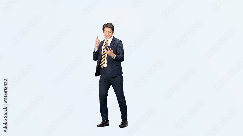 Poster スマホ、スマートフォン、男性、ビジネス、通話、ビジネスマン、ビジネスパーソン、アプリ、SNS、動画、音楽、ミュージック、ダンス、ダンサー、踊る、操作、検索、キャンペーン、セール、クーポン、ポイント、全身、タッチ、メール、日本人、スーツ、仕事、切り抜き、コピースペース、リズム、笑顔、ポジティブ、元気、転職、DX、モバイル、IT、サラリーマン、ロボットダンス、会社員、人材、クリック、ニュース、デジタル