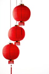 Obraz premium Vibrant Red Chinese Lanterns Hanging in a Row