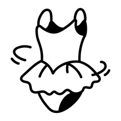 A hand drawn icon of ballerina clothes 

