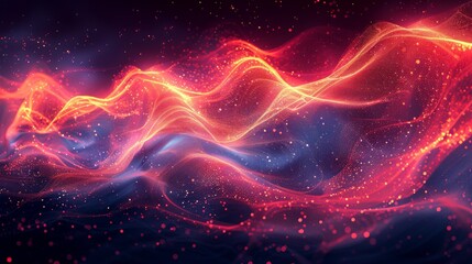 Obraz premium Abstract fiery red and blue wave energy flow.