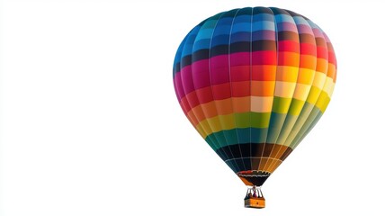 Fototapeta premium Colorful Hot Air Balloon in Bright Sky Isolated on White Background
