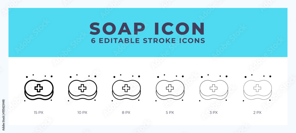 Poster soap icon in thin line. bold line. regular line. editable stroke.