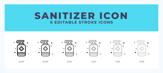 Sanitizer icon. Editable stroke line icon vector illustration.