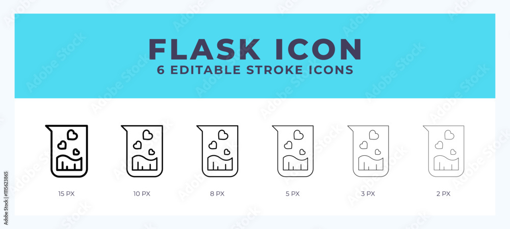 Poster flask icon. regular line. thin line. bold line. vector illustration.