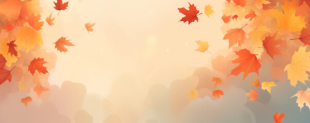 Golden Autumn Leaves Falling