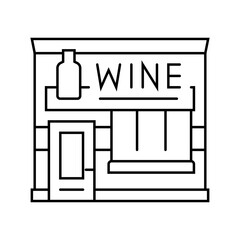 wine bar street food cafe line icon vector. wine bar street food cafe sign. isolated contour symbol black illustration