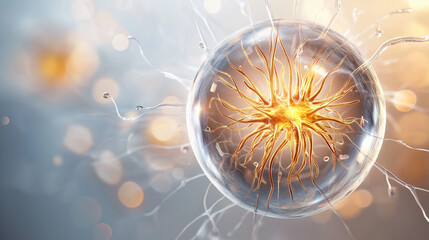 Realistic macro visualization of an amoeba highlighting visible cytoplasm