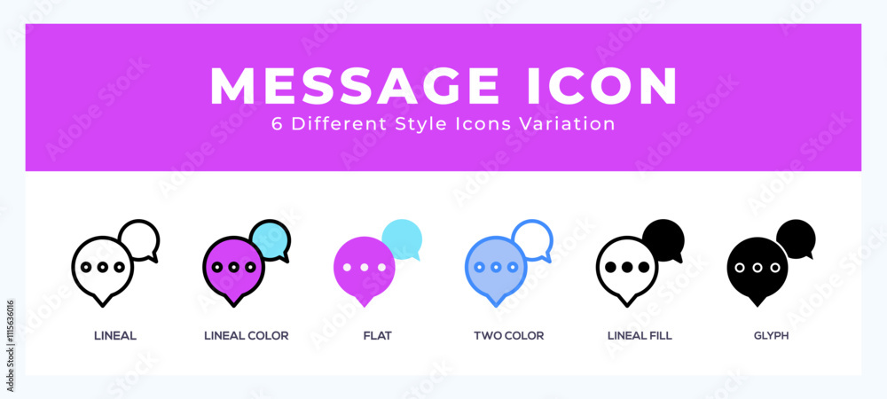 Poster message icons set of simple vector illustration.