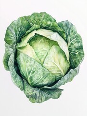 Obraz premium Cabbage on White