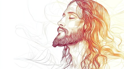 Jesus Christ Line Art Portrait