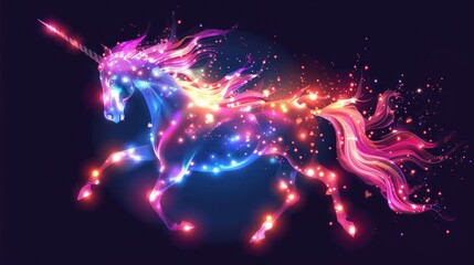 Fototapeta premium Glowing Unicorn