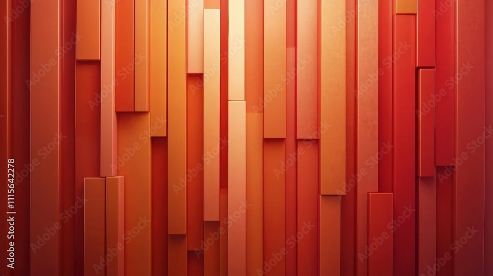 Poster vertical orange and red panels create a striking abstract pattern, ai