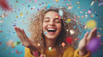 The Woman with Colorful Confetti
