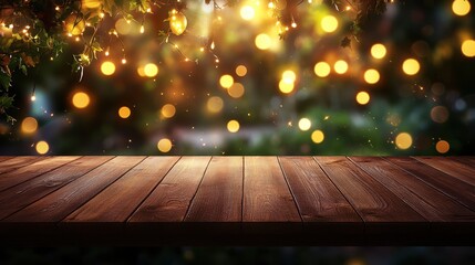 The Wooden Table with Bokeh