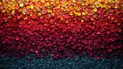 Fototapeta premium A captivating autumn leaves background filled with warm shades of red, orange, and yellow leaves scattered across the ground, embodying the beauty of the fall season.