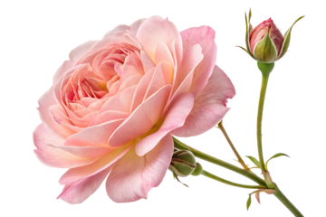 Rosa damascena flower PNG  on white background.AI GENERATED
