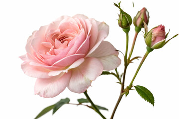 Fototapeta premium Rosa damascena flower PNG on white background.AI GENERATED