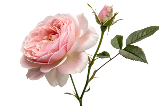 Rosa damascena flower PNG  on white background.AI GENERATED