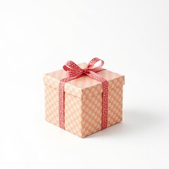Obraz premium wrapped gift box with ribbon isolated on a solid white background for web, print or creative projects. AI Rendered. White background easily removed for integration into your projects.
