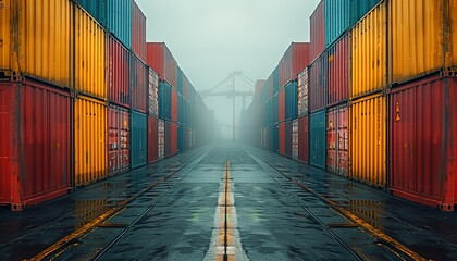 Fototapeta premium container cargo freight ship