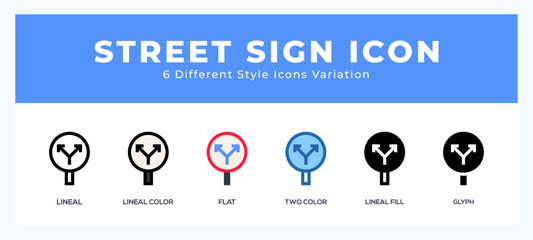 Street sign icon set. vector illustration.